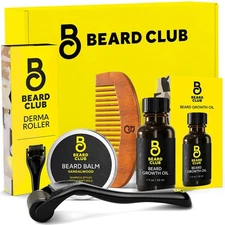 The Beard Club Beard Growth Kit - Derma Roller, Beard Growth Oil, Sandalwood ...