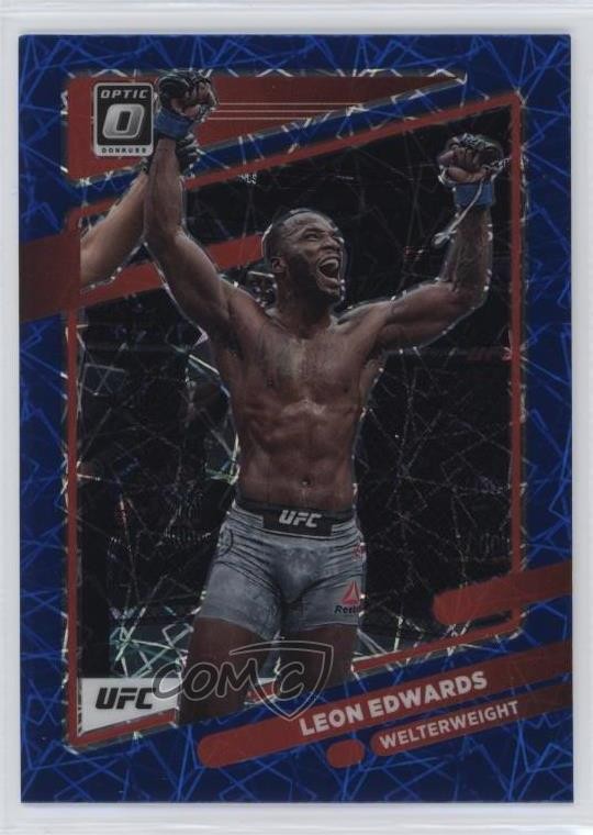 2022 Panini Donruss Optic UFC Blue Velocity Prizm Leon Edwards #62 02l5