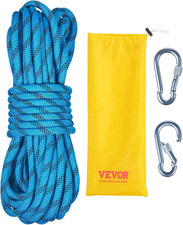 Static Climbing Rope, 32 Ft Outdoor Rock Climbing Rope with 26KN Breaking Tensio