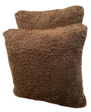 Set of 2 Faux Fur Throw Pillow Covers 20.5 X 20.5 Zip Closure