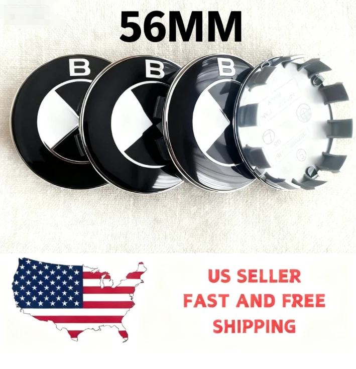 Set of 4 For BMW Wheel Center Hub Caps Logo Badge Emblem Rim Hubcaps Emblem 56mm - Imagem 4 de 4
