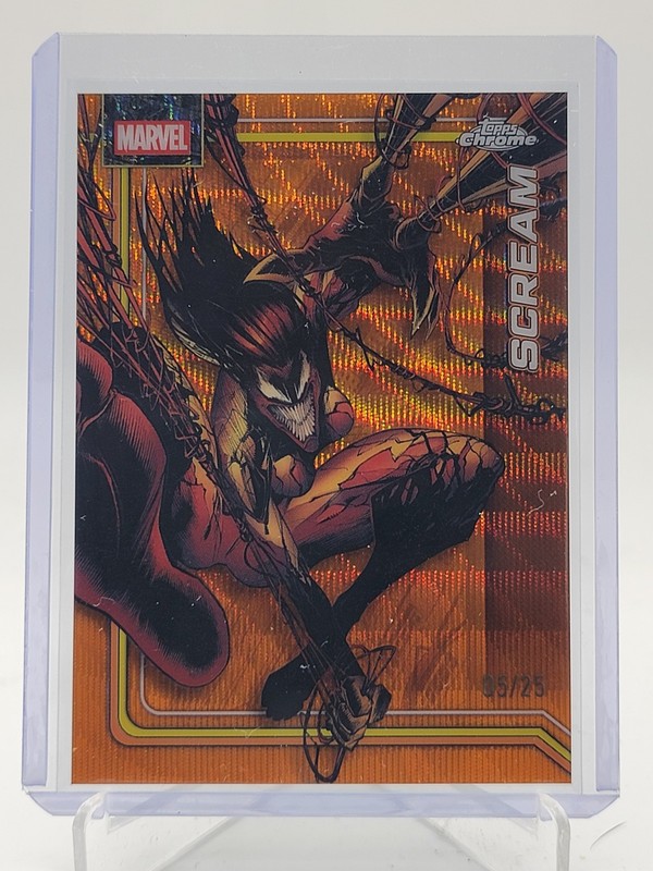 SCREAM 2026 TOPPS CHROME MARVEL COMICS ORANGE WAVE REFRACTOR /25 #148 Q6262