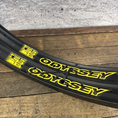 Odyssey Hazard 20in BMX Rims 48H Black Clincher Alloy Pair 2 High
