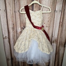 Revolution Girls Dress Tulle Gold  White Dance Costume Size L Childs LC