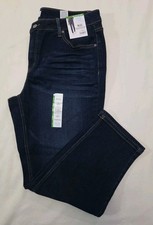 NWT Time And Tru  Size 18 Short  Mid-Rise Straight Dark Blue Jeans Stretch
