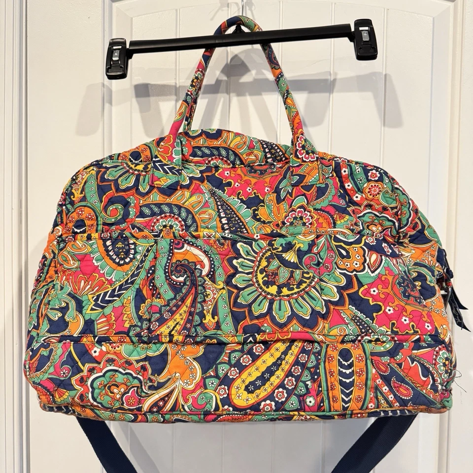 Vera Bradley Grand Traveler Retired Venetian Paisley Colorful Handles - Image 3 of 4