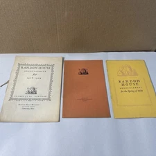 Collection of Rare Random House Printing Prospectus Lot of Three 1928 - 1929