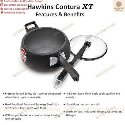 Hawkins 6,5 Liter Contura Black XT Schnellkochtopf Induktionsherd Schwarz (CXT65