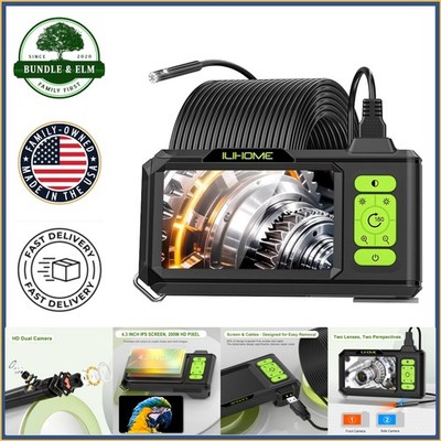 High-Resolution Endoscope with Dual Lens and 7.9mm Diameter for Inspections