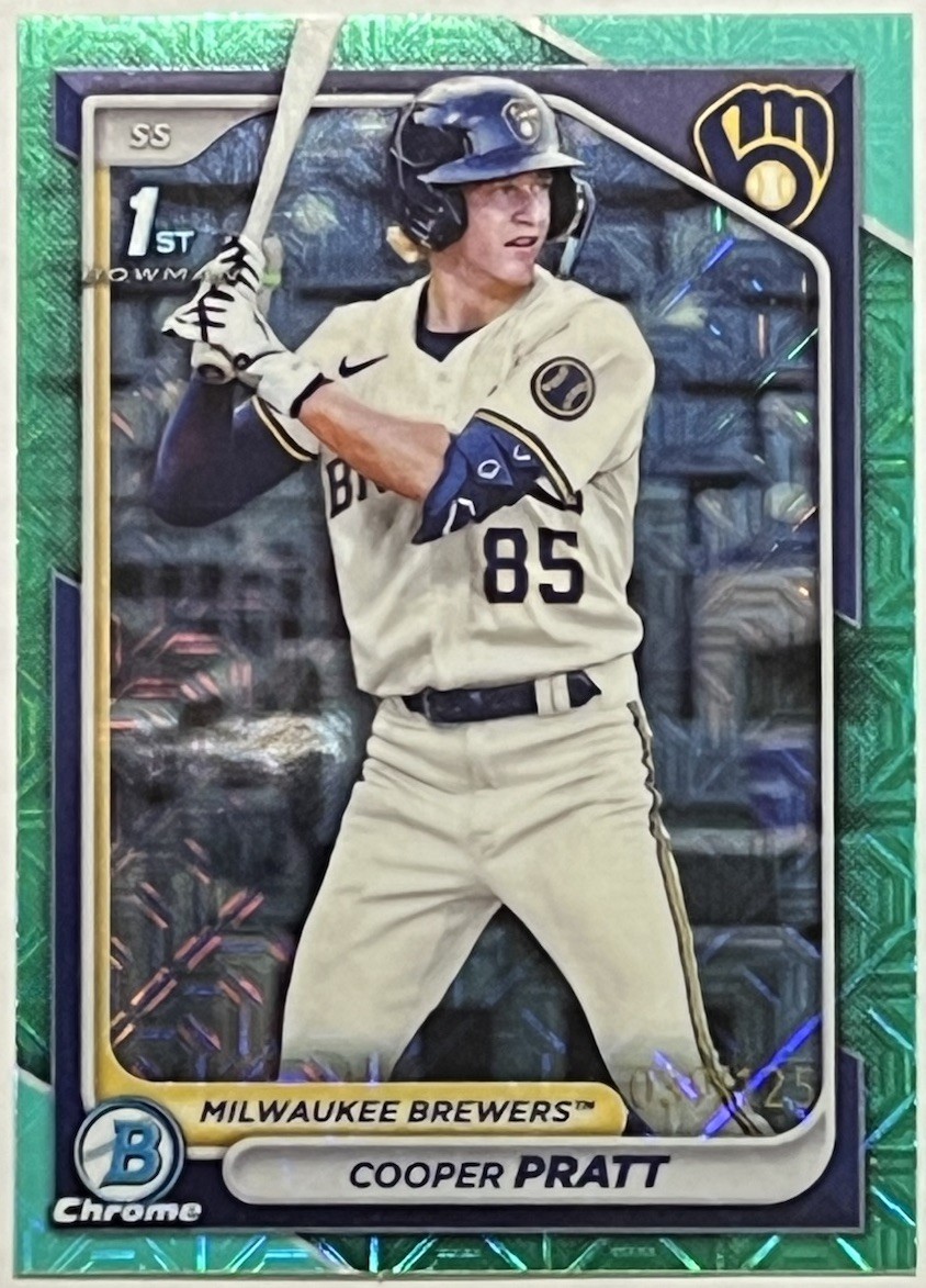 2024 Bowman Chrome Prospects Cooper Pratt BCP-137 Aqua Mojo /125 (RC) 1st Bowman
