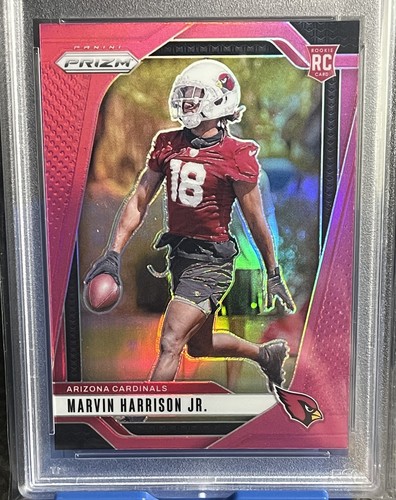 2024 Prizm #375 MARVIN HARRISON JR Pink Prizm RC PSA 10 POP 35 RARE! Cardinals - Picture 4 of 4
