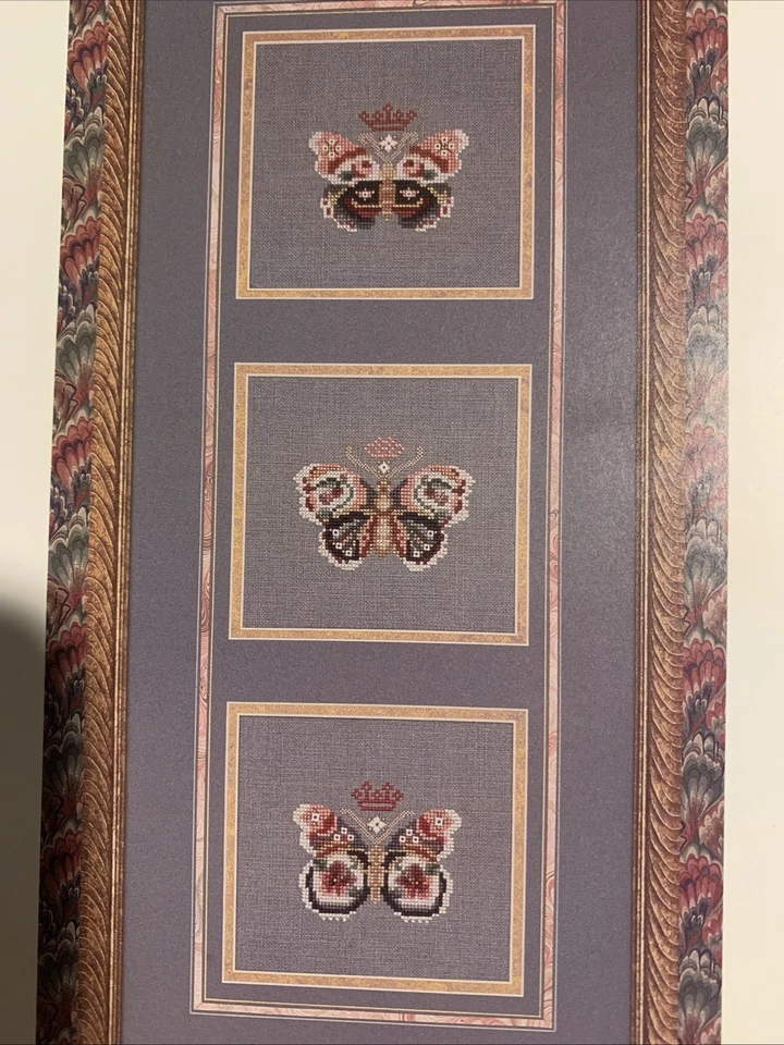 1993 Just Nan Royal Butterflies Vintage Cross Stitch Pattern JN019 - Image 2 of 3