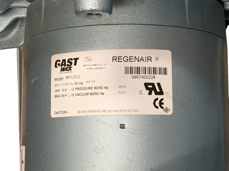 GAST R5125-2 Regenerative Blower 2.5HP 160CFM Vacuum Pressure Pump 230V - Image 4 of 4