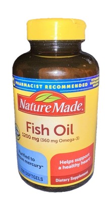 Nature Made FISH OIL ~ 1200 mg (360 mg Omega-3) ~ 100 Softgels Exp: Feb 2028