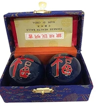 THY ARTS Baoding Balls Chinese Health Massage Exercise Stress Balls - Blue Fort