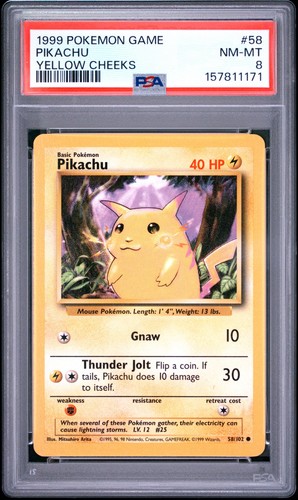 Pikachu graded PSA 8 for sale on eBay
