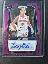 2025 Panini Prizm WNBA Purple Lucy Olsen Rookie RC Auto /49 #SG-LO Mystics