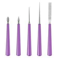 5pc Bead Reamer Set Hole Enlarger Burr Remover for Glass/Plastic/Metal