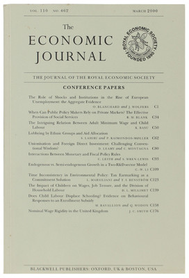 THE ECONOMIC JOURNAL - Vol. 110 Nr. 462 - März 2000. Royal Economic Society. 20