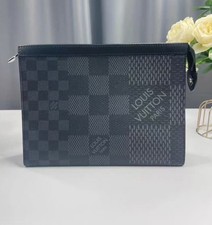 LOUIS VUITTON Pochette Voyage MMClutch bag Black Grey Coated canvas