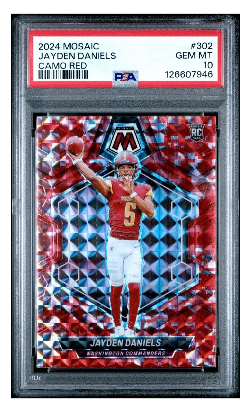 2024 PANINI MOSAIC JAYDEN DANIELS #302 CAMO RED PSA 10