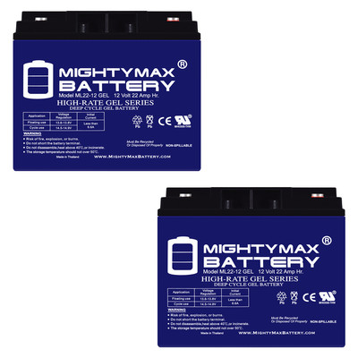Mighty Max 12V 22AH GEL Battery for Schumacher DSR ProSeries PSJ-2212 - 2 Pack