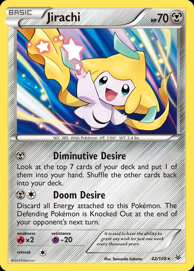Pokemon Jirachi (42/119) Roaring Skies LP REVERSE HOLO