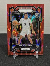 2024 Panini Prizm Draft Picks Reece Beekman Red Seismic Prizm /225 RC