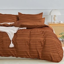 Twin Duvet Cover,Brunt Orange 2 Pieces Boho Tufted Duvet Cover Set, Soft and ...