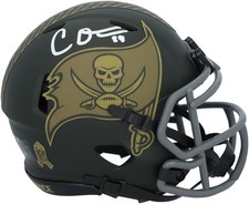 Cade Otton Buccaneers Autographed Riddell 2025 Salute To Service Mini Helmet