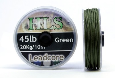 45lb Leadcore Vorfach 10m grün gespoult schwer sinkend Karpfen Angelgerät HLS