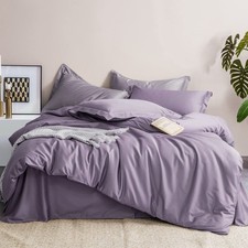 MILDLY 100 Long-Staple Cotton Duvet Cover Set King Size 3 PCS Zipper Closure