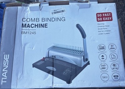 Tianse BM1245 COMB BINDING MACHINE 450 Sheets, 12 Max Punching, fastest shipping