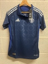 Image of WOMENS MUFC MANCHESTER UNITED AWAY SHIRT 24/25  BLUE M OR L PLAYER SHIRT