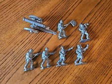 Vintage Lead Civil War Canon  Infantry Figures 7 Pieces