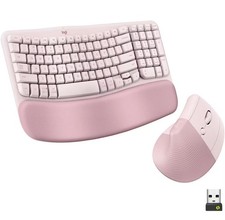 Logitech - Wave Keys and Lift Vertical Mouse Wireless Ergonomic Keyboard - Liken