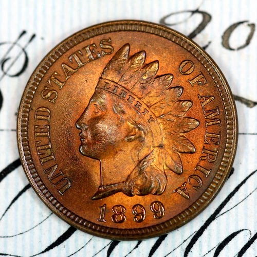 * 1899 * SUPERB+ GEM BU MS INDIAN HEAD PENNY * FROM ORIGINAL COLLECTION