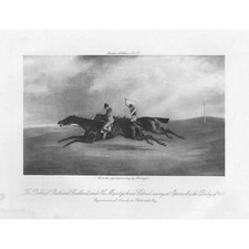 EPSOM The Race for the Derby in 1828 - Antique Print 1901
