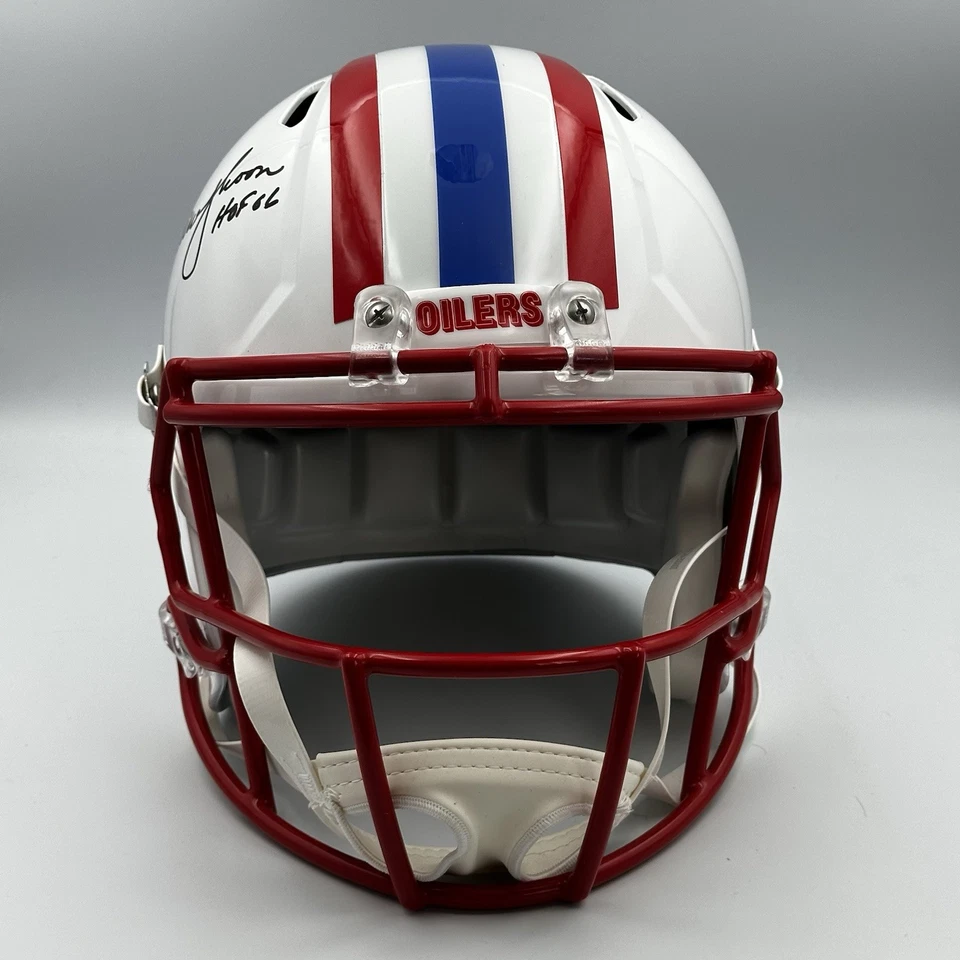 Warren Moon Signed Houston Oilers Full Size Replica Helmet HOF 06 JSA Certified - Image 3 of 4