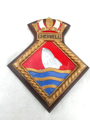 H. M. S. CHERWELL MARINE WANDRELIEF/WAPPEN/SCHILD