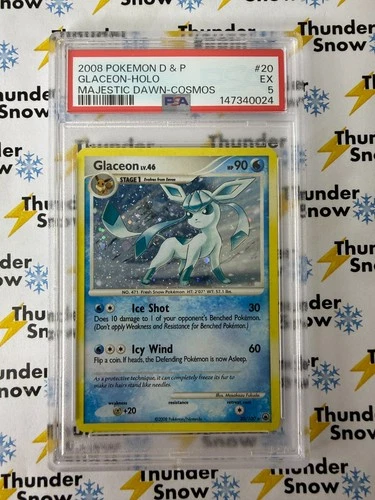Glaceon Holo #20 Majestic Dawn Cosmos 2008 Pokemon Diamond & Pearl PSA 5