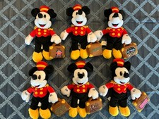 Lot of 8 Disney Bean Bag Plush Resorts Bellhop Mickey All New with Tags