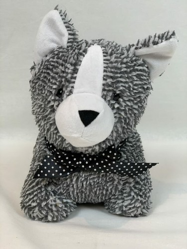Furry Grey and White Soft Cat Doorstop - Picture 3 of 3