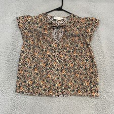 The Great Sleep Top Womens 0 / XS Ditsy Floral Ruffle Sleeve Smocked Peasant