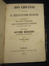 1859 Antonio Bresciani  Don Giovanni ossia il benefattore occulto. Napoli.
