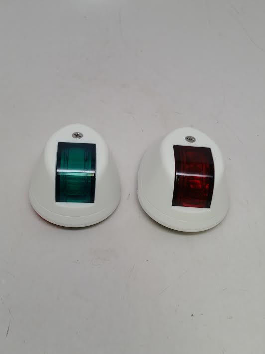 MARINE BOAT PAIR OF GREEN RED NAVIGATION SIDE LIGHT BLACK NYLON - Foto 10