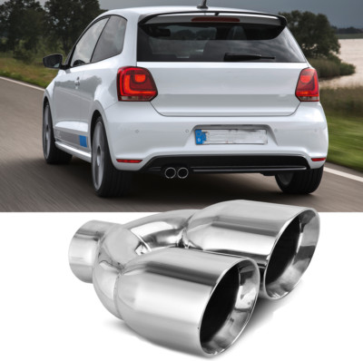 Auspuffblende Endrohr Edelstahl Doppel Für VW Polo Lupo Eox Fox Bora Beetle