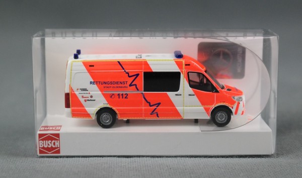 Busch 52621 H0 1:87 Mercedes-Benz Sprinter, Rettungsdienst Oldenburg - Neuware!-image