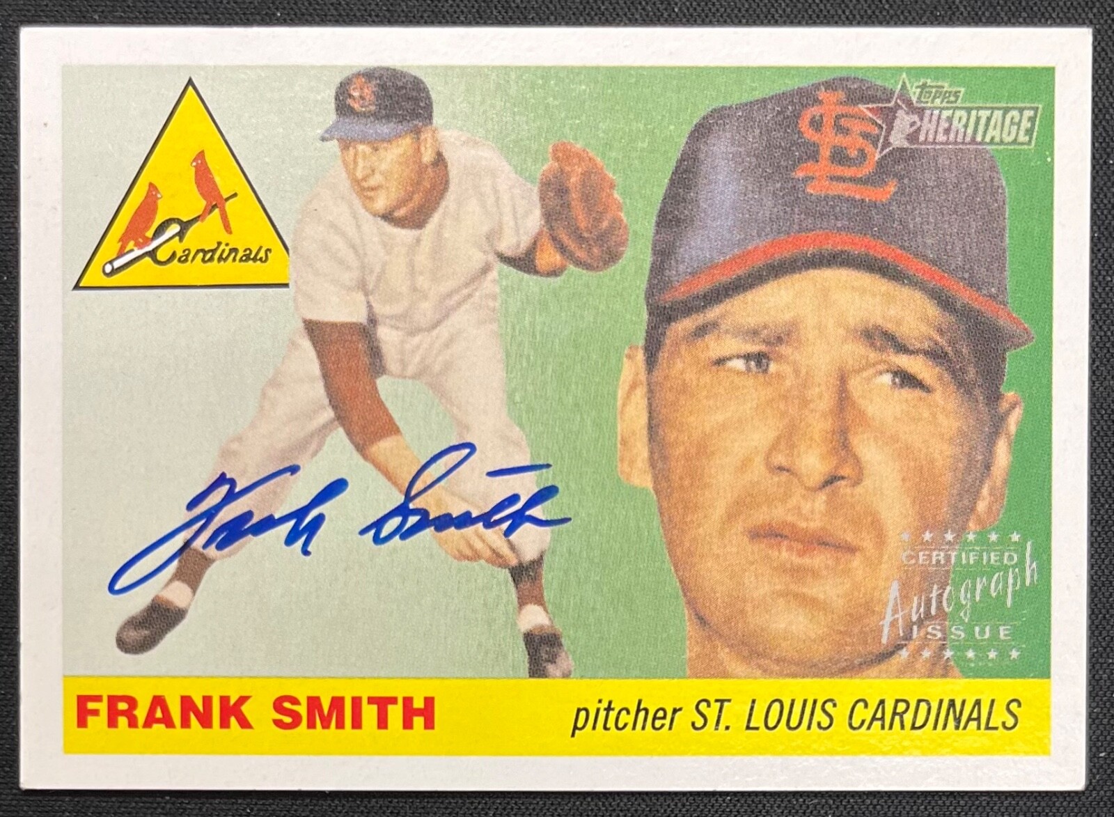 2004 TOPPS HERITAGE FRANK SMITH REAL ONE AUTOGRAPH CARDINALS