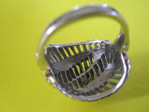 VINTAGE KONVOLUT 4 STERLING RINGE: FX STEINE, INITIALE, GEÄTZT; MÄNGEL; 16 GRAMM - Bild 9 von 16